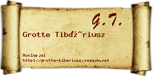 Grotte Tibériusz névjegykártya
